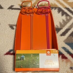 Pink & Orange Drink Stakes